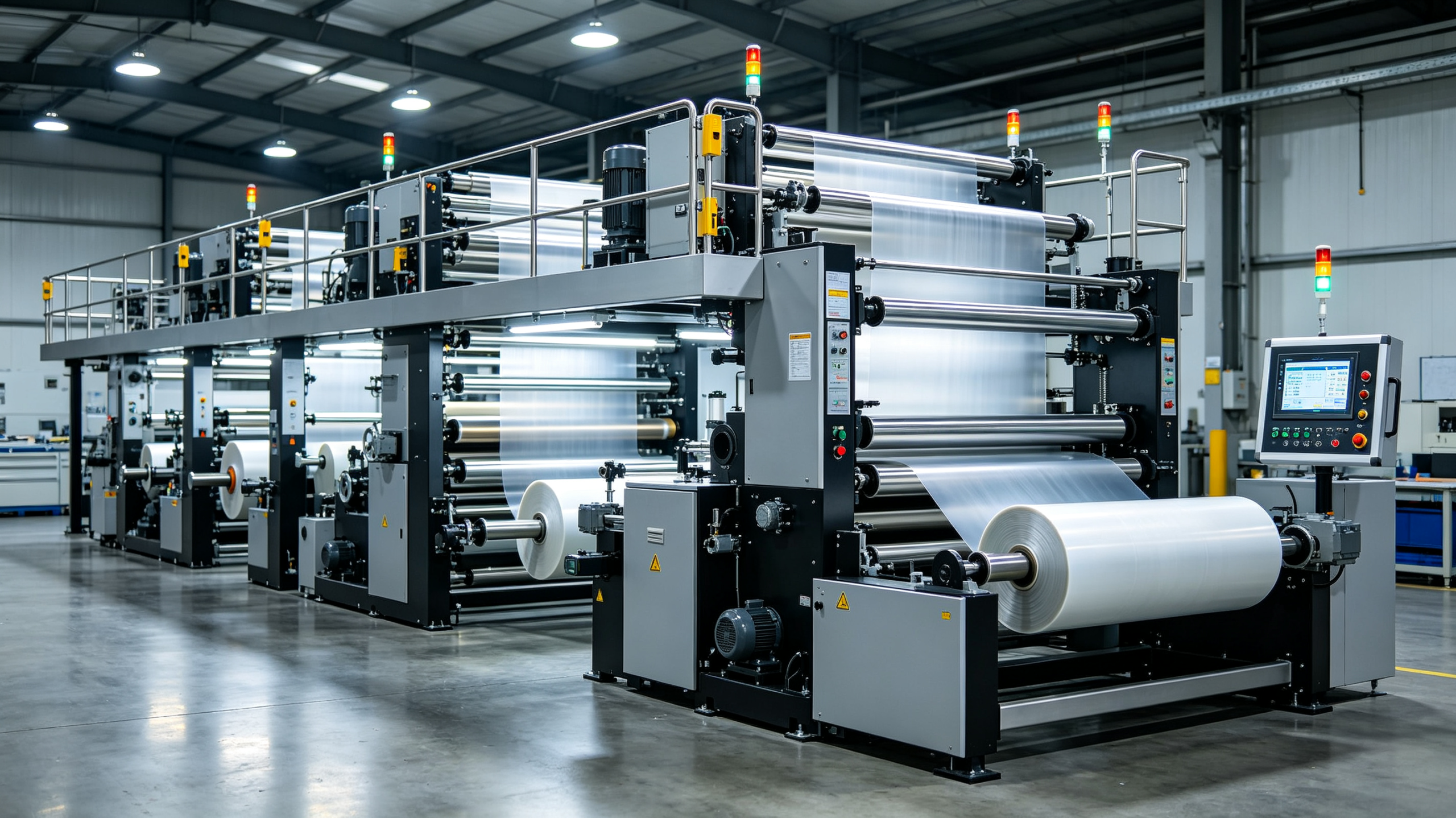 Solvent-free lamination and high-speed slitting line